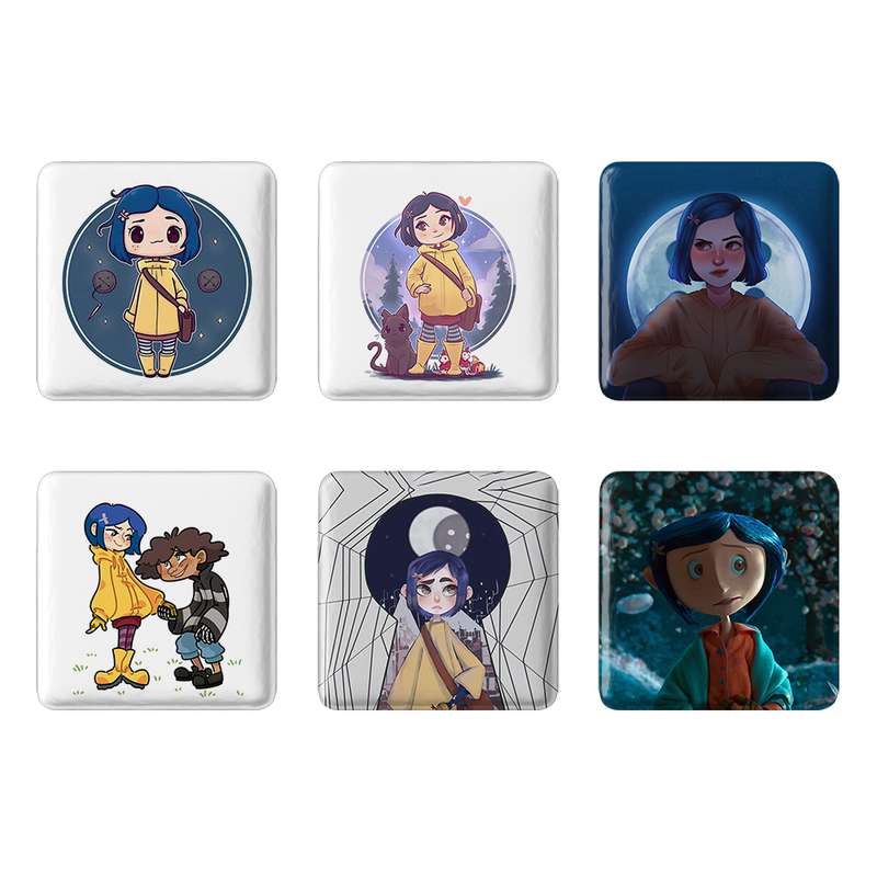 مگنت خندالو طرح کورالاین Coraline کد 1234A مجموعه 6 عددی
