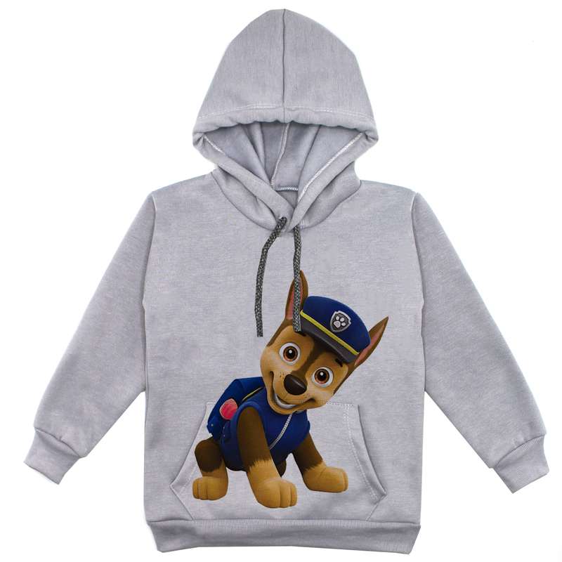 هودی پسرانه مدل سگ نگهبان F69 رنگ طوسی