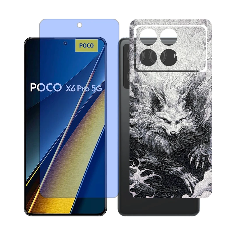 محافظ صفحه نمایش مات آنتی بلو گلس مدل Together مناسب برای گوشی موبایل شیائومی Poco X6 Pro به همراه برچسب پوششی پشت گوشی