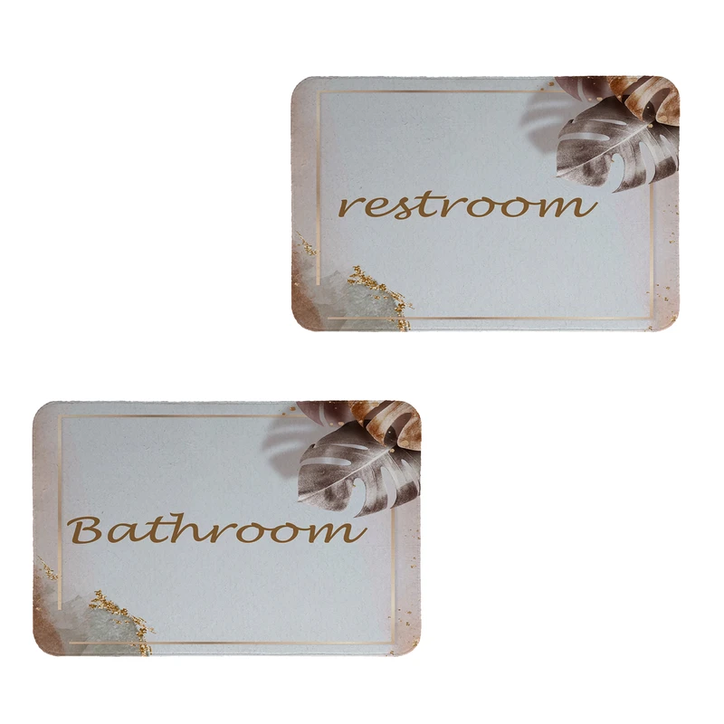   پادری طرح  Restroom & Bathroom کد 8657 سایز 80x50 سانتی متر مجموعه دو عددی