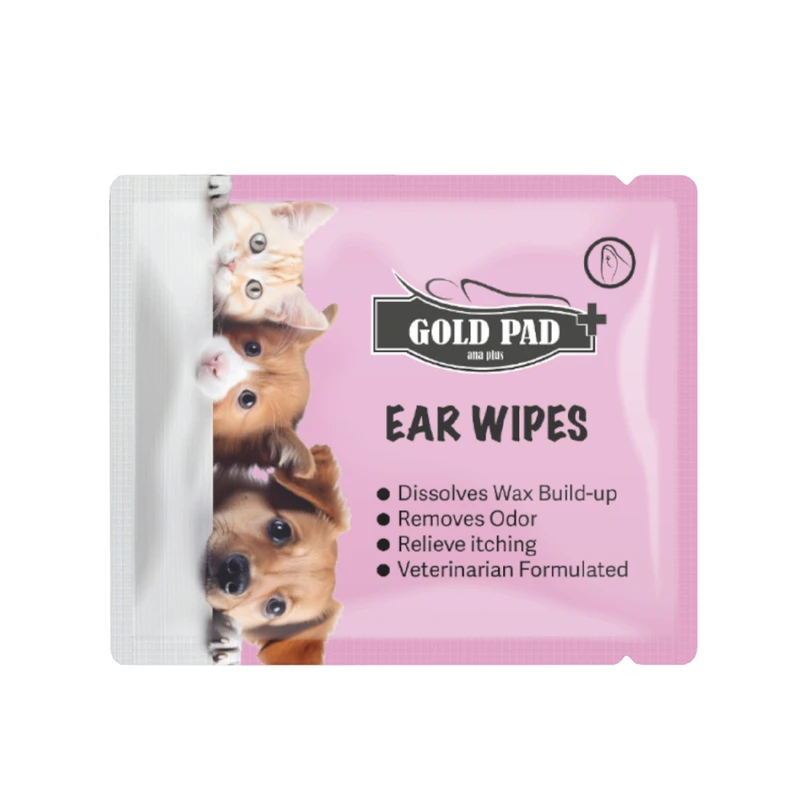 پد مرطوب حیوانات خانگی گلدپد مدل ساشه ای گوش بسته ۱۰۰ عددی