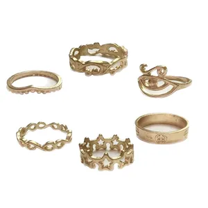 انگشتر زنانه مدل ستاره  198 بسته 6 عددی