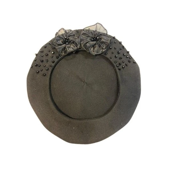 کلاه دست دوز زنانه مدل فرانسوی جواهردوزی شده