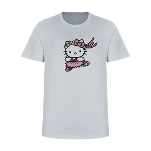 تی شرت آستین کوتاه زنانه مدل CUTE کد L310 رنگ طوسی