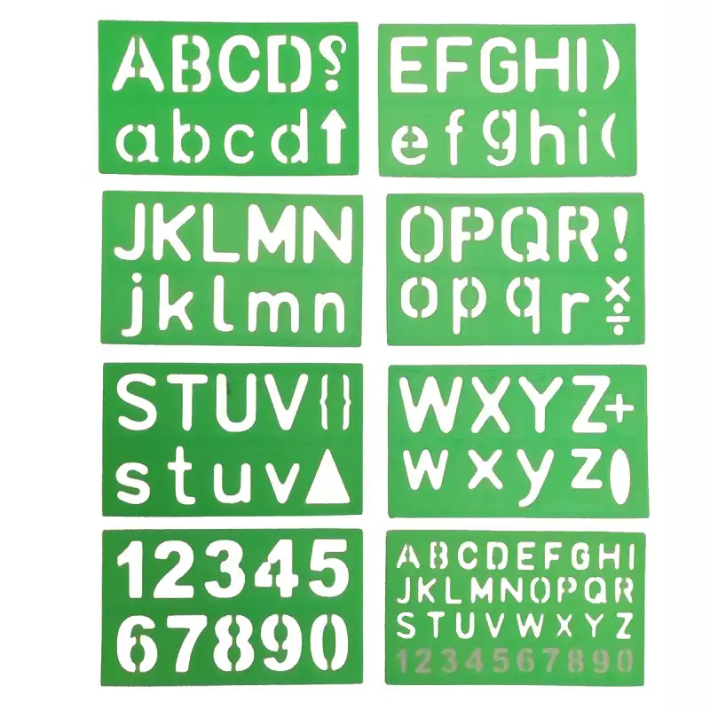 شابلون طرح حروف و اعداد انگلیسی مدل M8 مجموعه 8 عددی