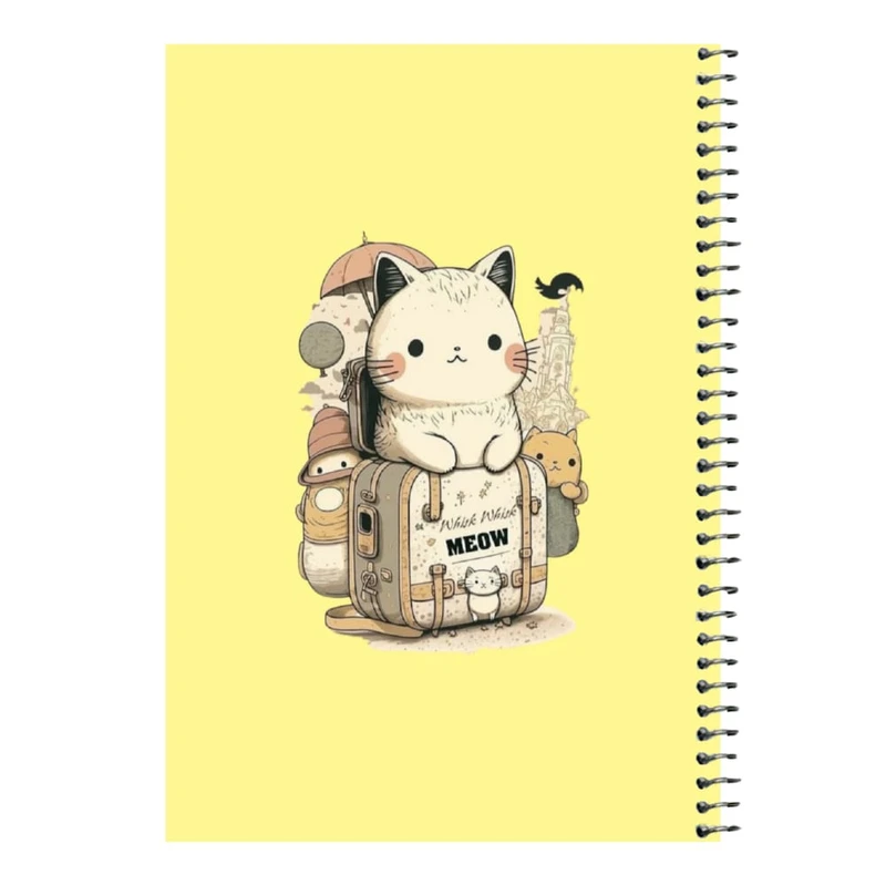 دفتر مشق 80 برگ اس جی مدل گربه مسافر  