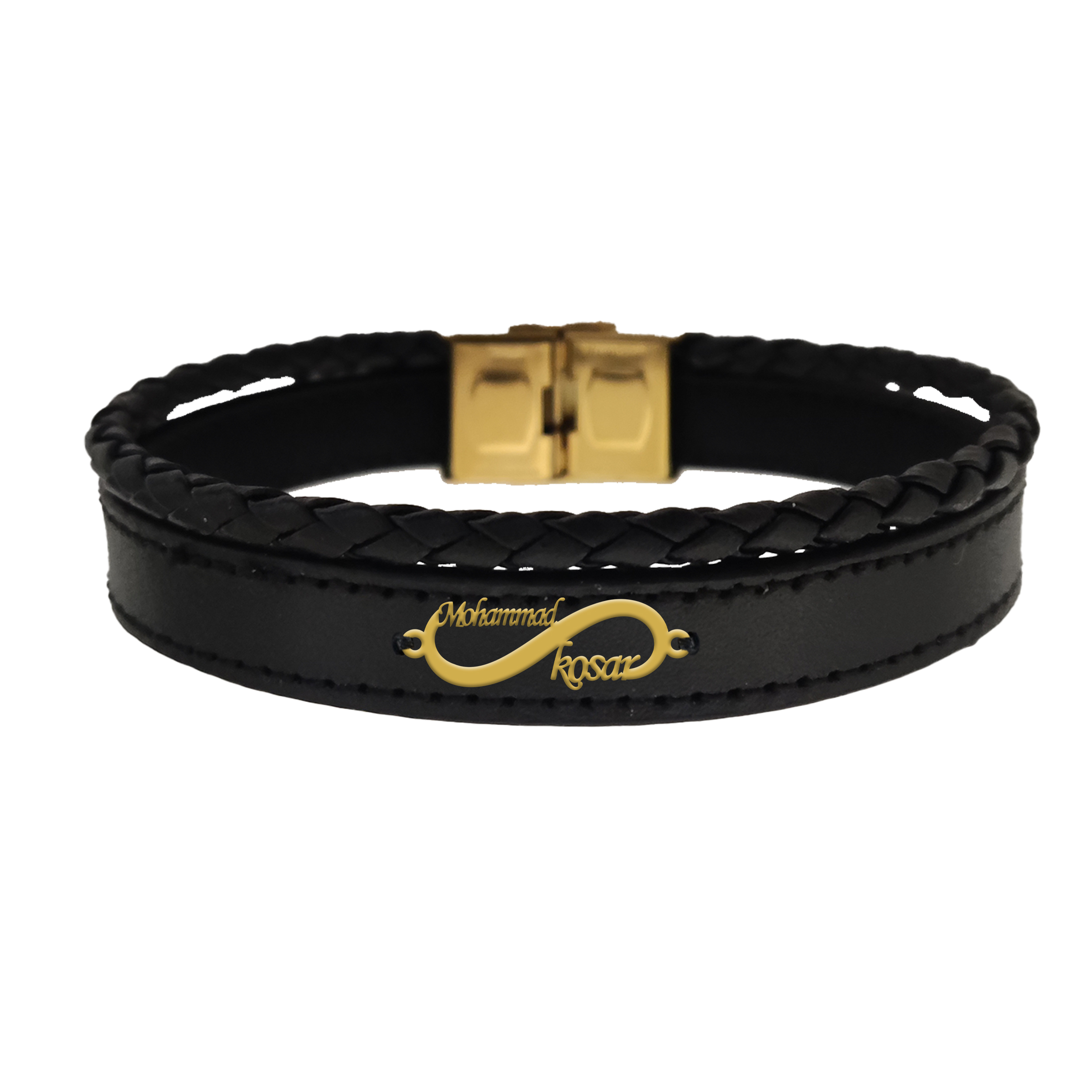 دستبند نقره مردانه لیردا مدل محمد و کوثر کد ght000578