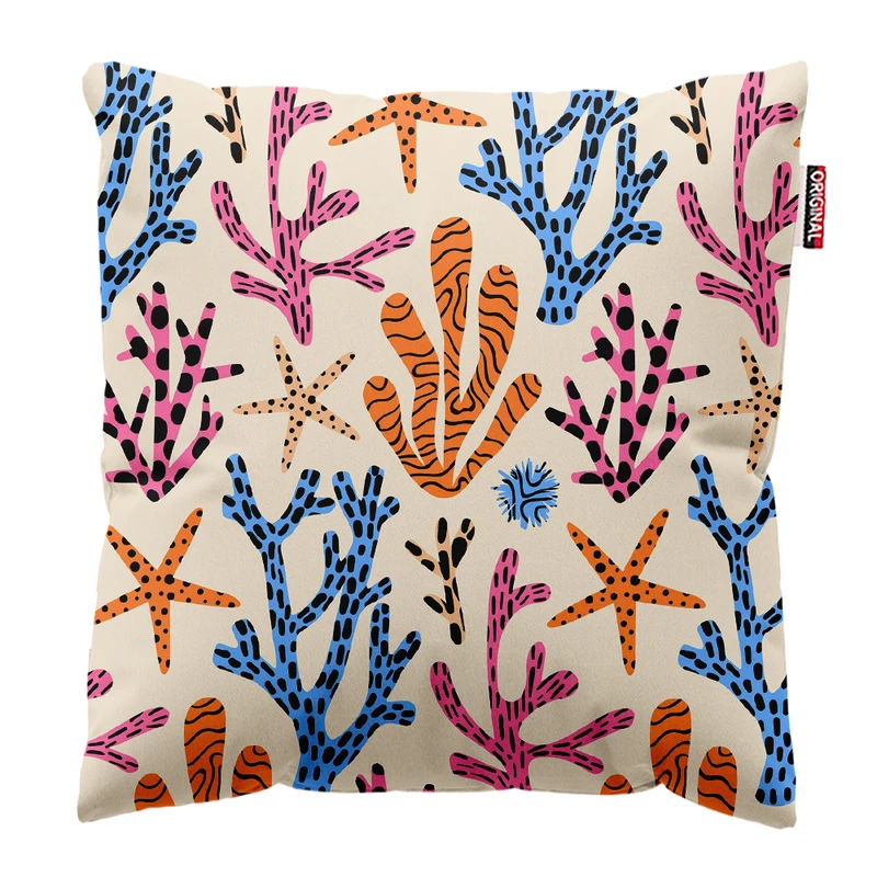 کوسن پاد آفرین مدل فانتزی طرح گل و برگ کد PK402081 سایز 40*40 سانتی متر