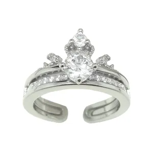 انگشتر نقره زنانه مدل جواهری  کد 10073