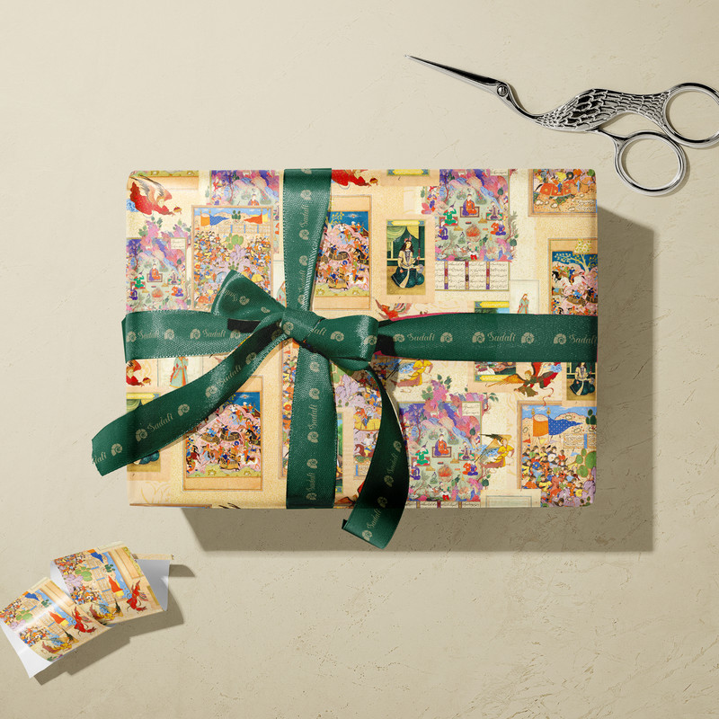 کاغذ کادو صدفی طرح شاهنامه بسته 2 عددی