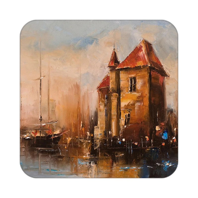 زیر لیوانی کاکتی طرح نقاشی رنگ روغن مدل mg10612