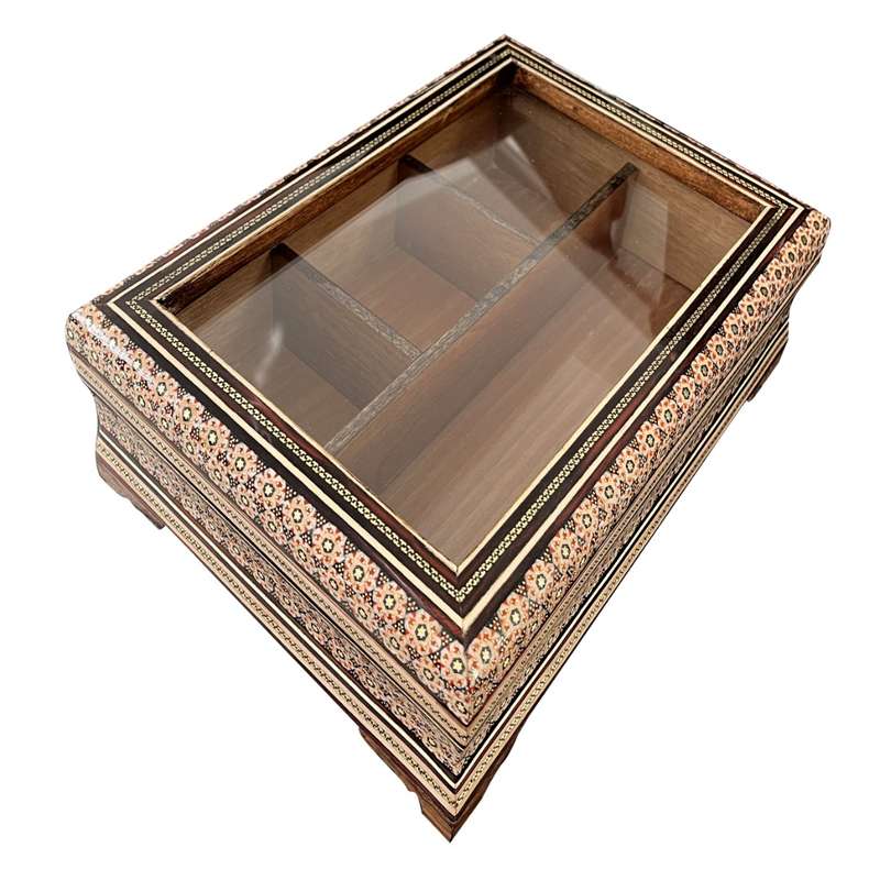 جعبه خاتم کاری مدل دو گل