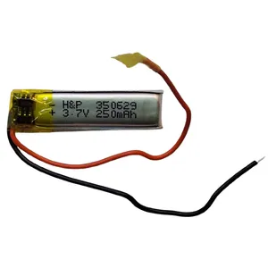  باتری لیتیومی قابل شارژ مدل H-and-P-350629-250 ظرفیت 250 میلی‌ آمپر ساعت