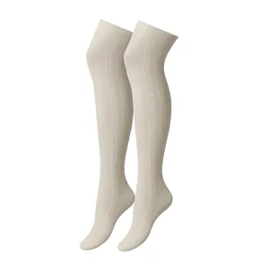 جوراب ساق بلند زنانه مدل گندمی بالای زانو کد SO-55