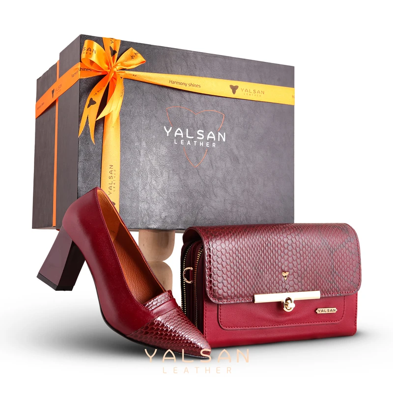 عکس شماره 5 : ست کیف و کفش زنانه چرم یلسان مدل لیندا کد tara-mrv-912-zrk