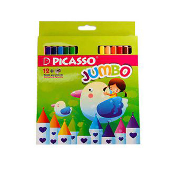 مداد رنگی 12 رنگ پیکاسو مدل جامبو