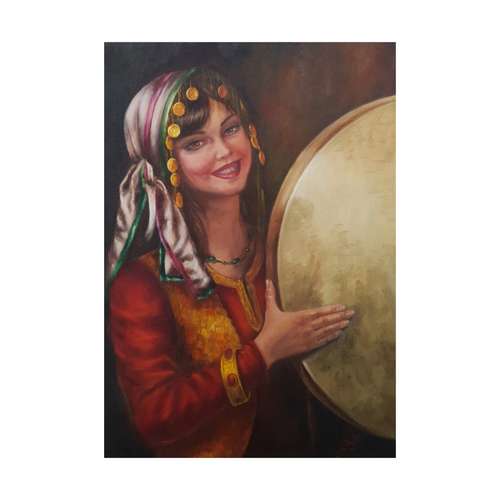 تابلو نقاشی رنگ روغن مدل نوازنده کد 1019