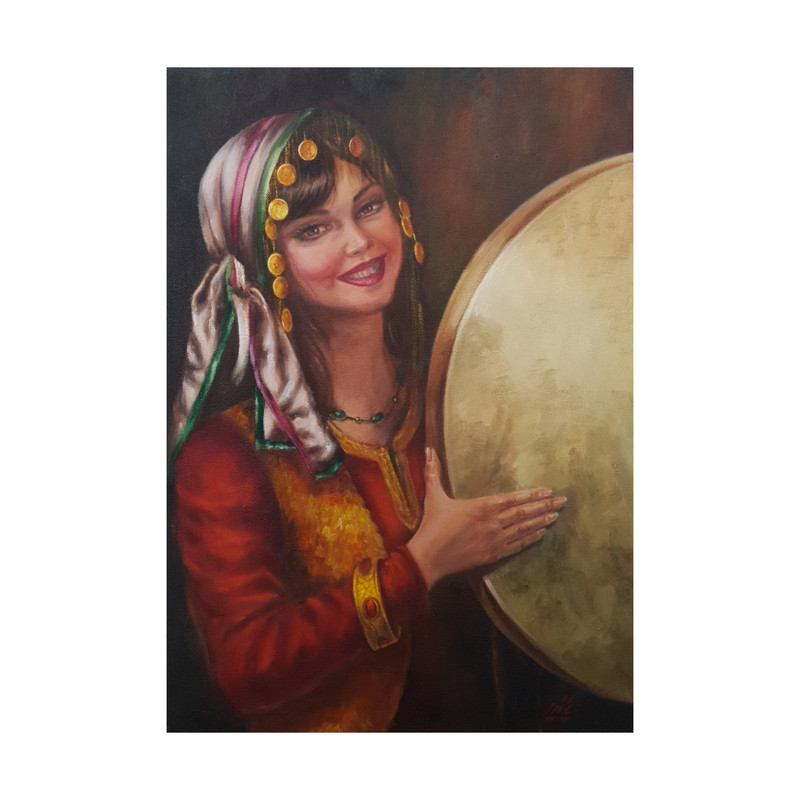 تابلو نقاشی رنگ روغن مدل نوازنده کد 1019