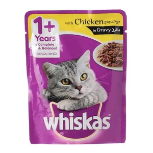 پوچ گربه ویسکاس مدل chicken in gravy وزن 85 گرم