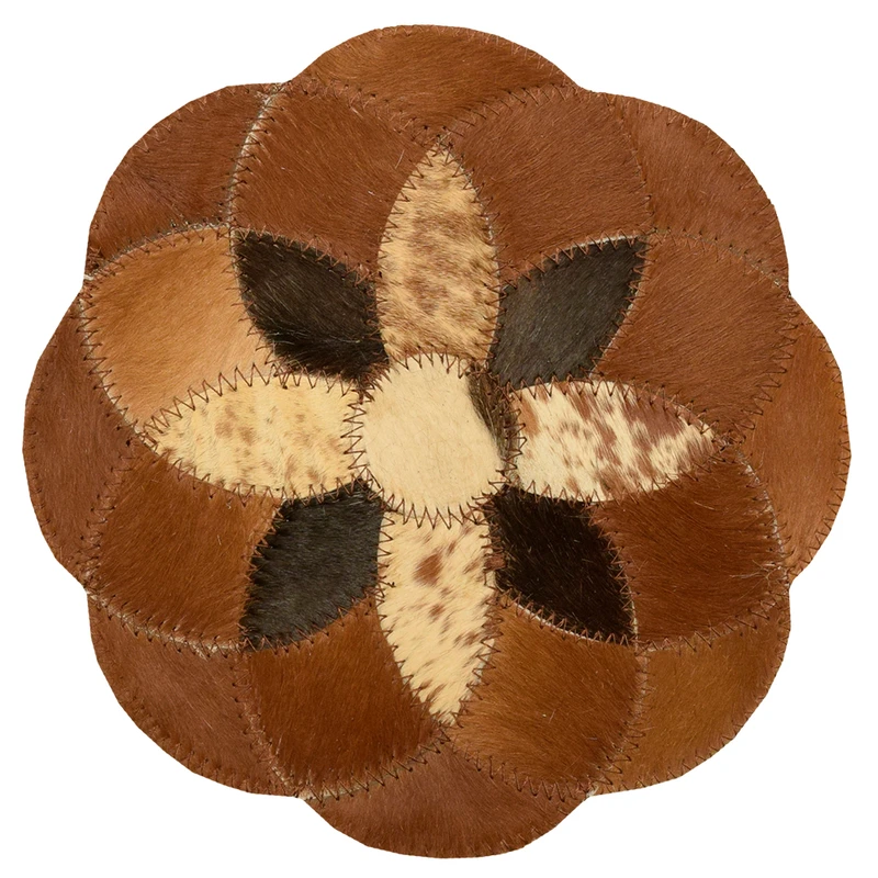 رومیزی کلاژ چرم و پوست مدل گل کد 0035