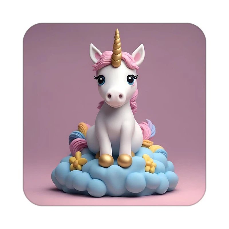 زیر لیوانی کاکتی طرح اسب تک شاخ و یونیکورن مدل mp30945