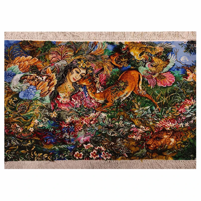 فرش دستباف دیوارکوب طرح دایره هستی کد 12