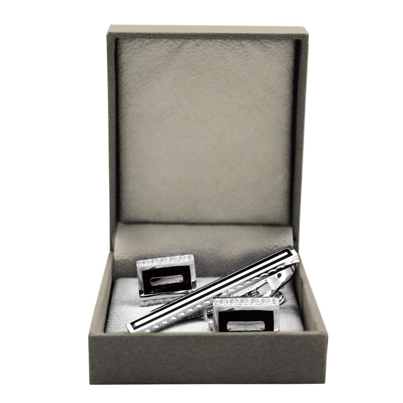 ست دکمه سردست و گیره کراوات مردانه کد 04-7