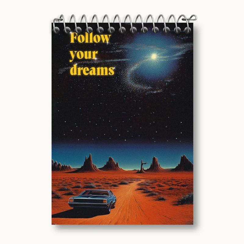 دفتر یادداشت 50 برگ خندالو طرح Follow Your Dreams کد N2382