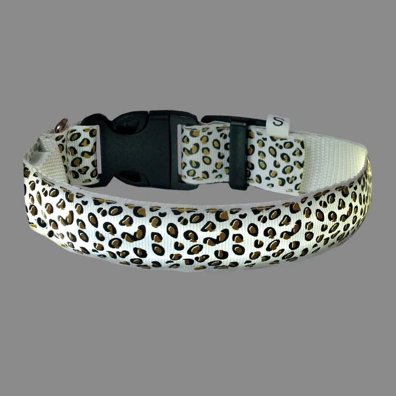  قلاده گردنی سگ و گربه طرح چراغ دار مدل پلنگی کد S14