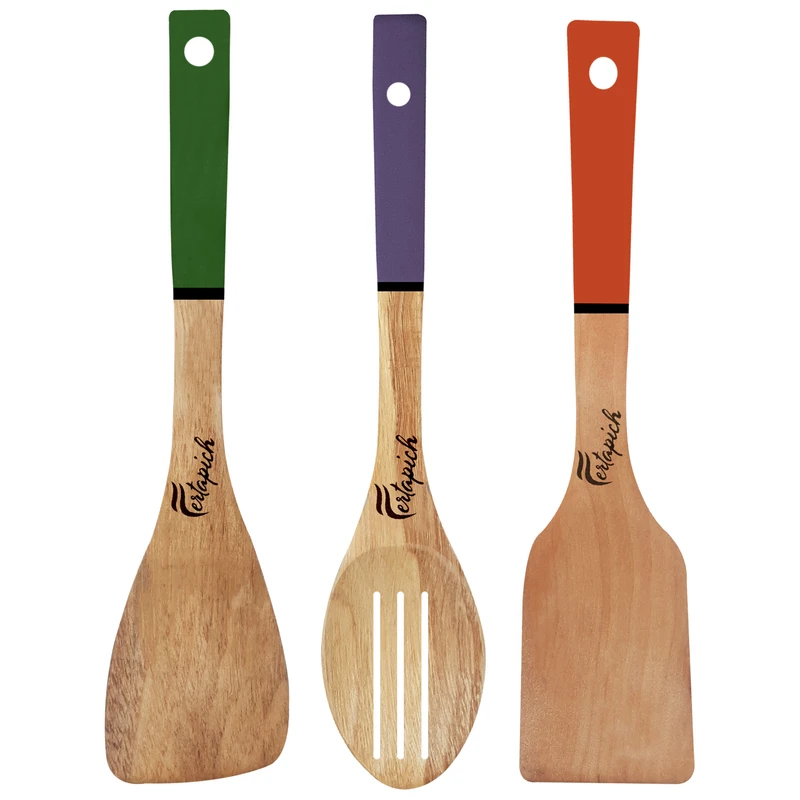 سرویس کفگیر و ملاقه 3 پارچه فرتاپیچ مدل چوبی کد 034