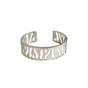 دستبند نقره زنانه مدل بنگل طرح گورخری