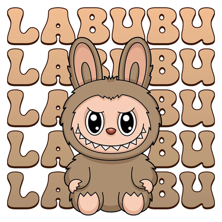 استیکر پارچه و لباس پاد آفرین مدل عروسک لبوبو کد DKST309