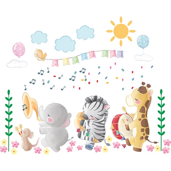 استیکر دیواری کودک راتیانا مدل گروه موسیقی شاد