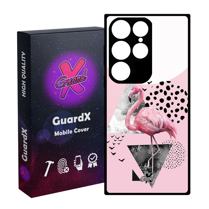 کاور گارد ایکس طرح Flamingo مدل Glass10066 مناسب برای گوشی موبایل سامسونگ Galaxy S24 Ultra