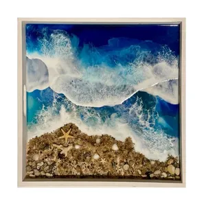 سینی رزینی مدل آبستره دریای