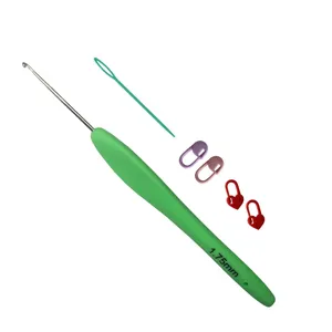 قلاب بافتنی مدل ZHL-1.75 کد 1.75 به همراه سنجاق نشانه گذار بافتنی و سوزن دوخت کاموا مجموعه 6 عددی 
