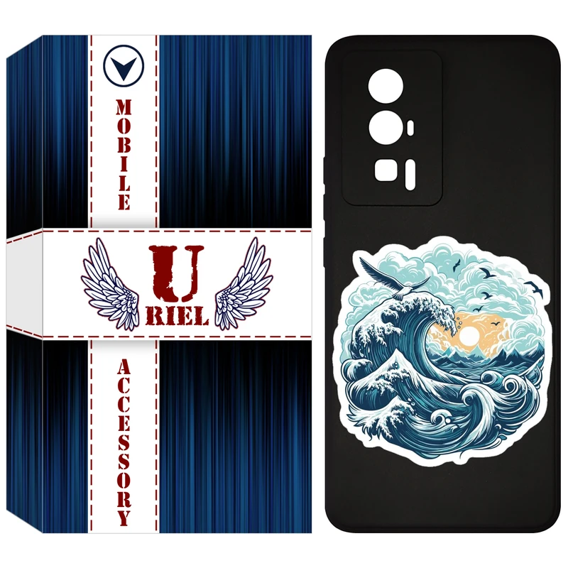 کاور یوریل مدل KSH کد 99 طرح موج دریا مناسب برای گوشی موبایل شیائومی Poco F5 Pro / Redmi K60 / K60 Pro
