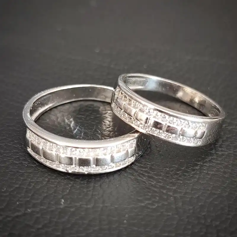 ست انگشتر نقره زنانه و مردانه مدل RS2062