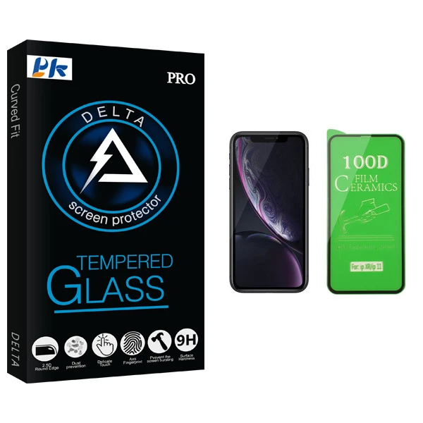 محافظ صفحه نمایش سرامیکی پی کی مدل Delta Glass مناسب برای گوشی موبایل اپل iPhone XR