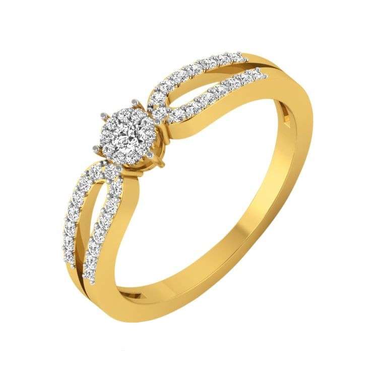  انگشتر طلا 18 عیار زنانه قیراط طرح فلاور کد GH6183