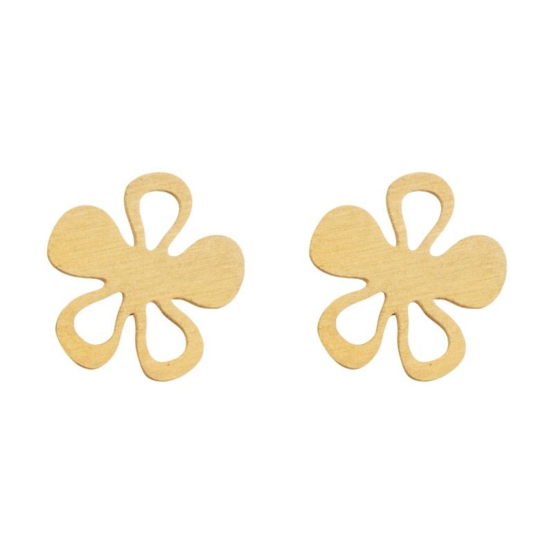 گوشواره طلا 18 عیار زنانه قیراط مدل گل کد GH6256 - - 1