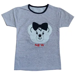 تی شرت آستین کوتاه دخترانه مدل خرس کد 9