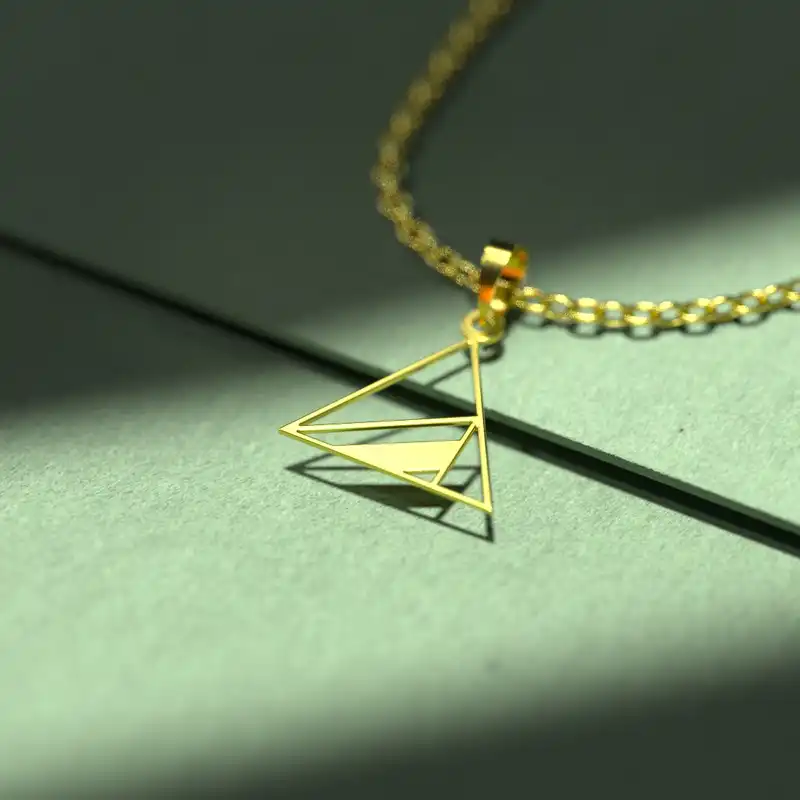 گردنبند طلا 18 عیار زنانه مدوپد مدل مثلث کد F2-1-1003