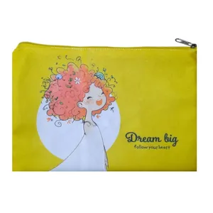 پوشه زیپ‌دار مدل دختر مو فرفری کد mn 32 سایز A5