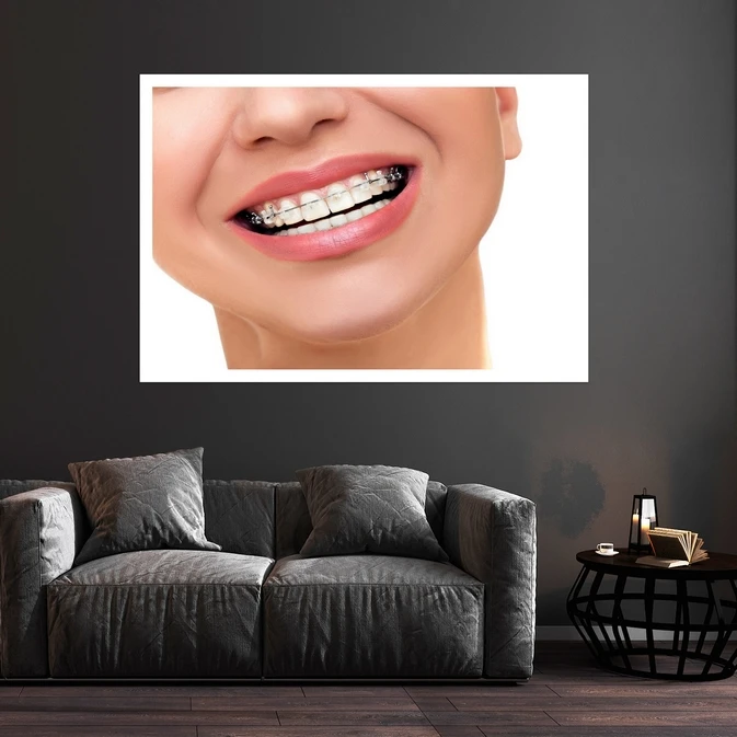 تابلو بکلیت طرح لبخند و دندانپزشکی مدل قاب شاسی W-s10140