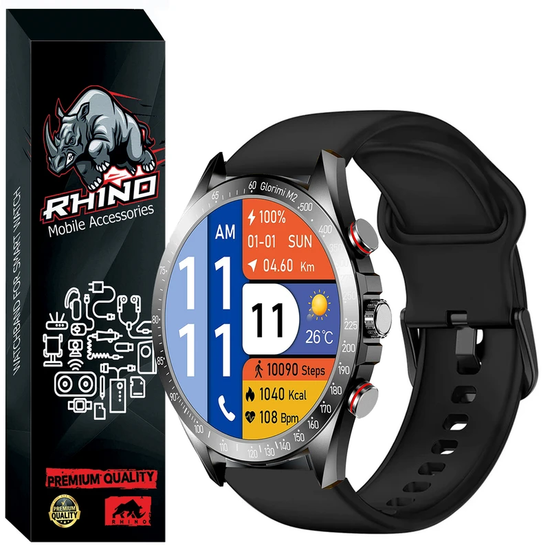 بند راینو مدل Silic-SQ مناسب برای ساعت هوشمند گلوریمی M2 / M2 Pro