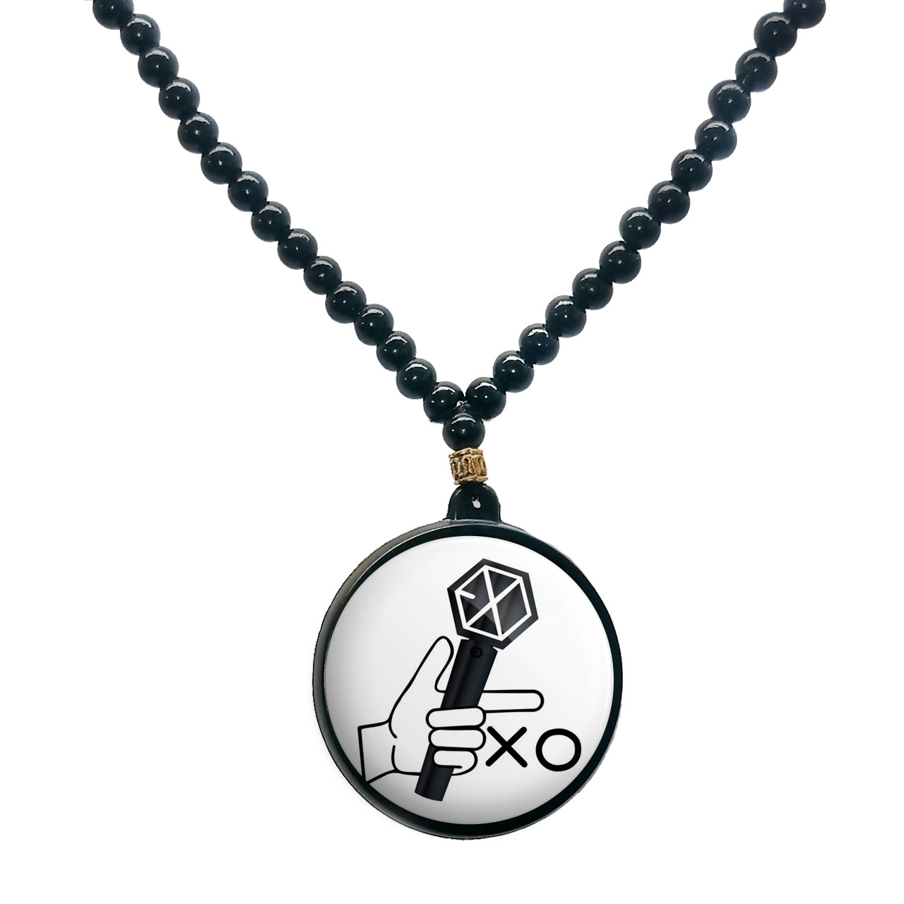 گردنبند پرمانه طرح exo کد pmd.14165 مدل دو طرفه