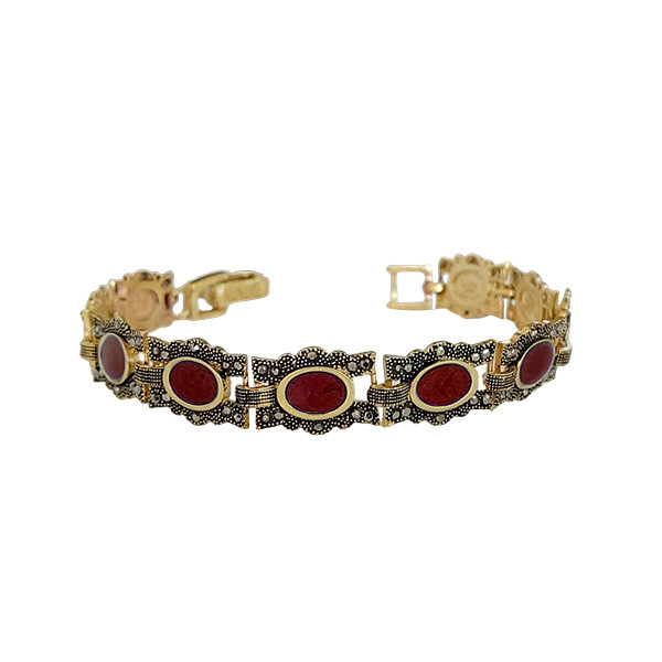 دستبند زنانه مدل مارگازیت طلاروس کد JW485.3