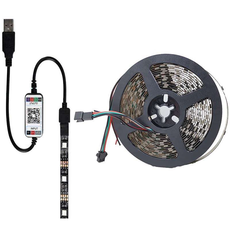 ریسه ال ای دی مدل موزیکال WS2812-3022-USB APP DMX طول 5 متر