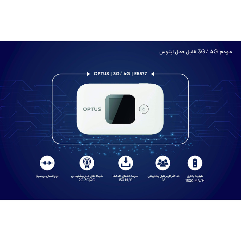 مودم 3G/4G قابل حمل اپتوس مدل E5577